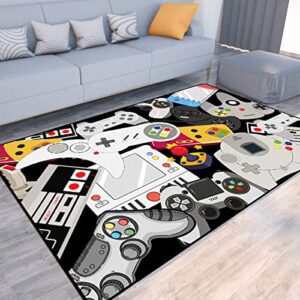 game rug teen boys carpet with game controller decoration, 3d gaming rugs for boy’s bedroom living room playroom, non-slip gamer carpet children gaming area rugs (60″ x 40″)