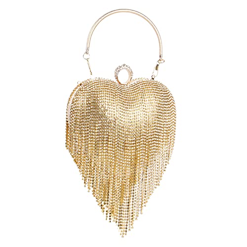 Lanpet Women Heart Shape Evening Clutch Bag,Rhinestone Diamond Wedding Party Purse Handbag