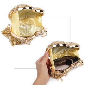 Lanpet Women Heart Shape Evening Clutch Bag,Rhinestone Diamond Wedding Party Purse Handbag