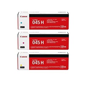 Canon 045H Toner Cartridge Set for Color imageCLASS MF634Cdw, MF632Cdw - Cyan, Magenta and Yellow High Yield -3 Pack in Retail Packaging