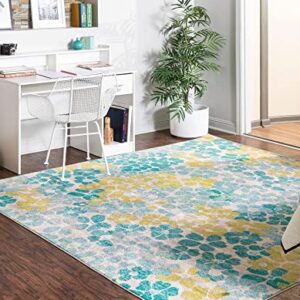 Unique Loom Azalea Collection Area Rug - Encore (Square 7' 10" x 7' 10", Blue/Ivory)