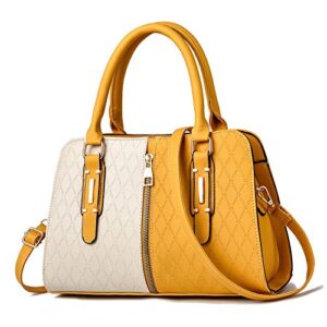 purses and handbags for women top handle satchel shoulder bags messenger tote bag for ladies (yellow)