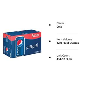 Pepsi Cola Soda, 12 Ounce (36 Cans)