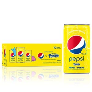 pepsi x peeps soda, mini cans, 7.5 ounce (pack of 10), limited edition
