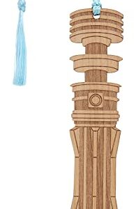 Star Wars Princess Leia Skywalker Lightsaber Bookmark - Laser Engraved - Made in The USA - Wood Book Mark with Aqua Blue Tassel