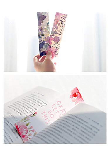 Flower Poetry Theme Colorful Bookmarks, 30 PCS (Flower Poetry)