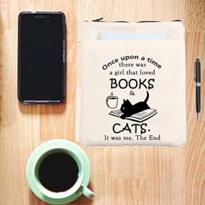 MAOFAED Book and Cats Book Sleeve Black Cat Book Cover Librarian Gift Book Lover Gift for Her (The End booksl)