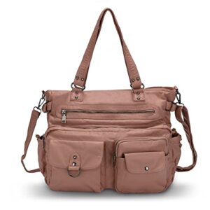 uborse purses and handbags for women large hobo bags top handle satchel shoulder bag washed pu leather multi-pocket tote bag