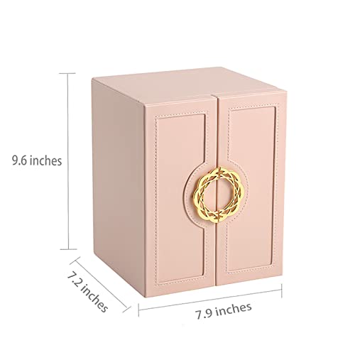 AOSIFIEL Jewelry Boxes Organizers/Case Large Stand up with 5 Drawers Gift for Women Teen Girls Kids Big Jewelry Case/Holder Faux Leather Jewelry Storage/Chest for Necklaces,Earring,Ring,Watch