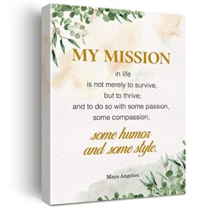 inspirational print positive my mission in life is not merely quotes paintings canvas wall art poster artwork ready to hang modern home office decor