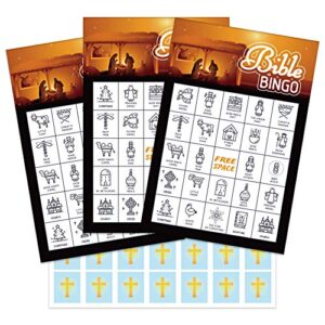 facraft bible bingo game for kids adults 26 players christian nativity bingo cards bible activities games for vacation bible school christian sunday church family open day party supplies