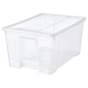 i-k-e-a samla transparent box with lid, clear 22 ½x15 ¼x11 inches 12 gallon