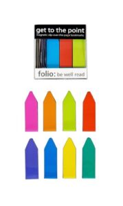 get to the point – magnetic slip-over-the-page arrow bookmarks (neon – box of 20)
