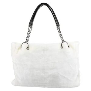 plush single shoulder bag large capacity fuzzy handbag tote for women lady cute portable daily bag