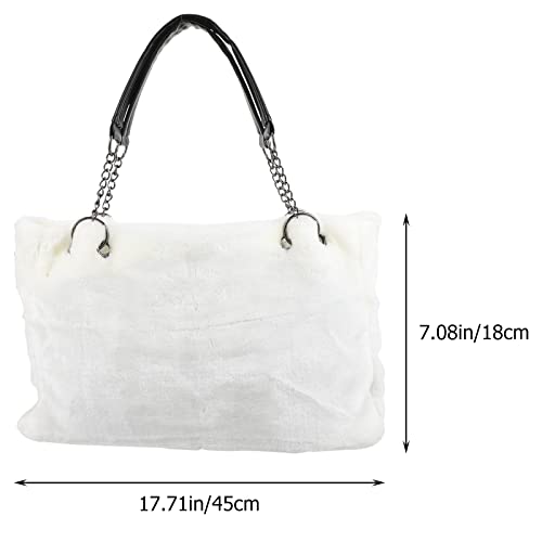 Plush Single Shoulder Bag Large Capacity Fuzzy Handbag Tote for Women Lady Cute Portable Daily Bag