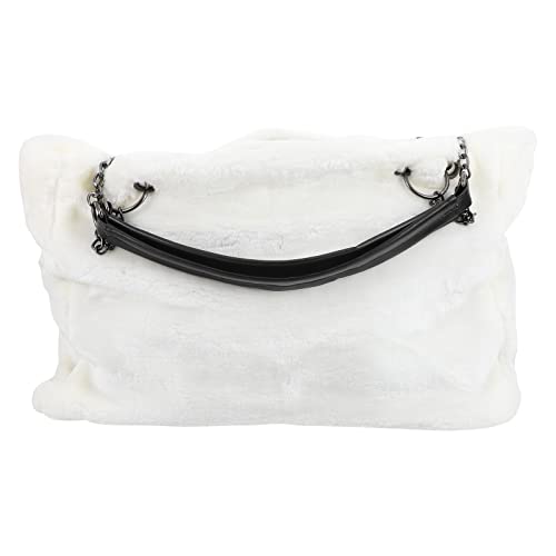 Plush Single Shoulder Bag Large Capacity Fuzzy Handbag Tote for Women Lady Cute Portable Daily Bag