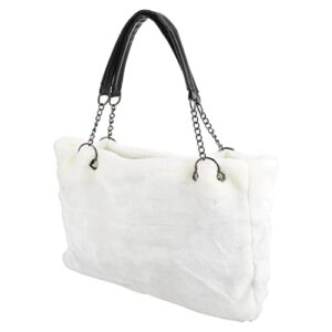Plush Single Shoulder Bag Large Capacity Fuzzy Handbag Tote for Women Lady Cute Portable Daily Bag
