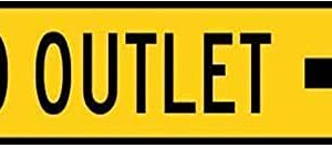 KILSPU No Outlet Right Arrow Road Warning Sign Street Road Metal Sign 4x16inch