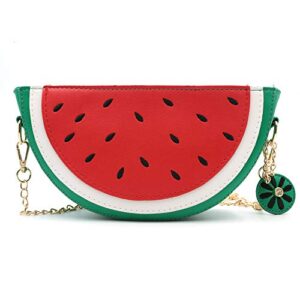 qiming watermelon crossbody purse bag,pu phone shoulder wallet for women girl