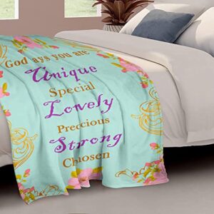 Simplive Christian Gifts for Women Religious Gifts 60x80 inch Throw Blanket with Inspirational Thoughts and Prayers-Religious Throw Blanket Catholic Gifts Birthday Gifts Spiritual Gifts for Women