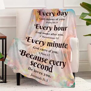 Simplive Christian Gifts for Women, Religious Gifts for Women Bible Blanket with Inspirational Thoughts and Prayers-Scripture Blanket Catholic Gifts Birthday Gifts Spiritual Gifts for Women 40"X 50"