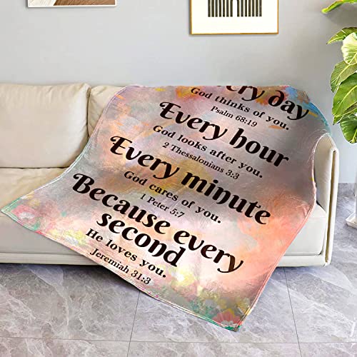 Simplive Christian Gifts for Women, Religious Gifts for Women Bible Blanket with Inspirational Thoughts and Prayers-Scripture Blanket Catholic Gifts Birthday Gifts Spiritual Gifts for Women 40"X 50"