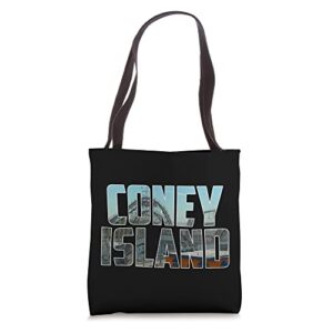 coney island brooklyn ny new york souvenir rollercoaster tote bag