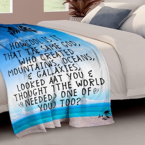 Simplive Christian Gifts for Women Religious Gifts 50x60 inch Throw Blanket with Inspirational Thoughts and Prayers-Religious Throw Blanket Catholic Gifts Birthday Gifts Spiritual Gifts for Women