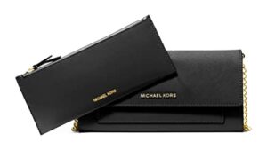 michael kors small saffiano leather convertible crossbody bag (black)