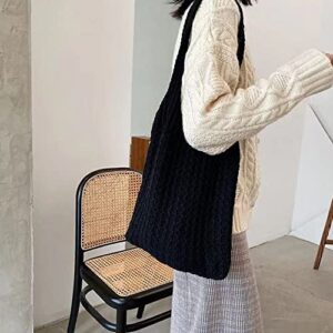 Crochet Hobo Bag Shopping Bag Large Capacity Hollow Woven Tote Bag Knitting Handbags(One Size,dark coffee)