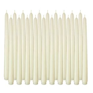 arosky 20 pack ivory taper candles, 7-8 hours burn time, unscented, smokeless and dripless, 4/5 x 10 inch dinner candle set for household, wedding, party and home décor candlesticks