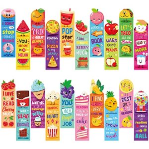 scented bookmarks scratch and sniff bookmarks fruit food theme bookmarks for kids assorted scented bookmarks cute bookmarks for students, teens, food lovers, 20 styles (60 pcs)