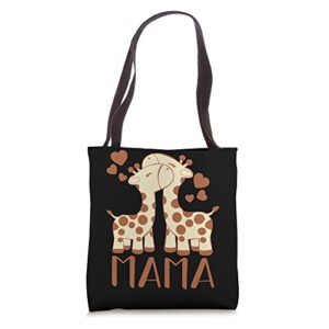 giraffe mama mothers day cute animal mama momma mommy tote bag