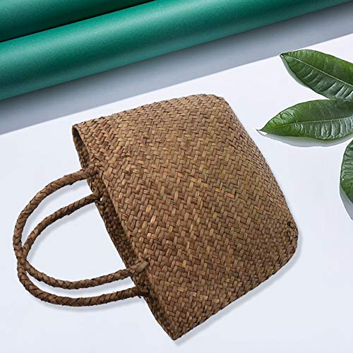 Hilary Casual Straw Bag Natural Wicker Tote Bags Women Braided Handbag For Garden Handmade Woven Rattan Bags, Brown