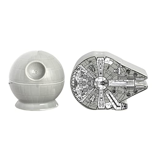 Star Wars Movie Series Death Star Millennium Falcon Salt & Pepper Shakers