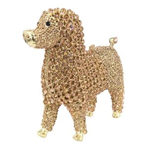 novelty design poodle puppy dog women crystal cluch evening bags party dinner handbags