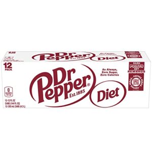 Diet Dr Pepper Soda, 12 fl oz cans, 12 pack