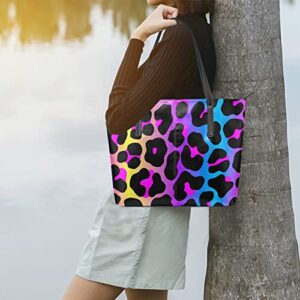 Leopard Cheetah Blue Yellow Handbags Shoulder Bags Leather Crossbody Handbag for Women Tote Satchel