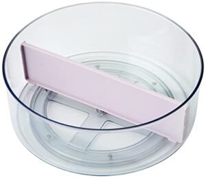rosanna pansino x idesign recycled plastic divided lazy susan turntable with lid, clear bin/lavender sprinkles divider, 10” d x 3.69” h