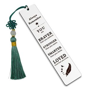 warehouse no.9 inspirational quote metal bookmark with tassel for boys girls friends daughter son students teens book lover graduation christmas birthday going away bookmark gifts