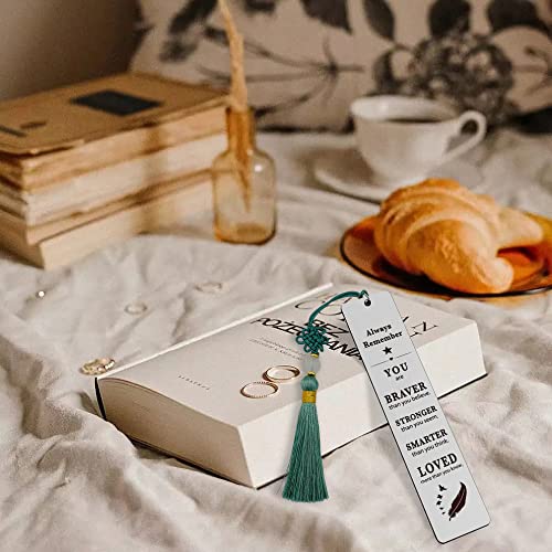 Warehouse No.9 Inspirational Quote Metal Bookmark with Tassel for Boys Girls Friends Daughter Son Students Teens Book Lover Graduation Christmas Birthday Going Away Bookmark Gifts