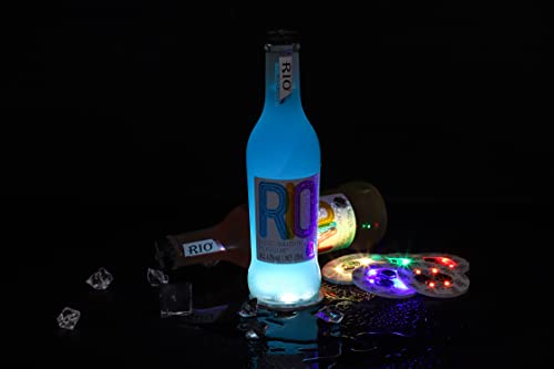 HANCIRCLE LED Coaster Colorful,12 Pack Light Up Coasters,LED Sticker Lights,Wine Bottle Lights,for Drinks,Bar Accessories,Party,Wedding