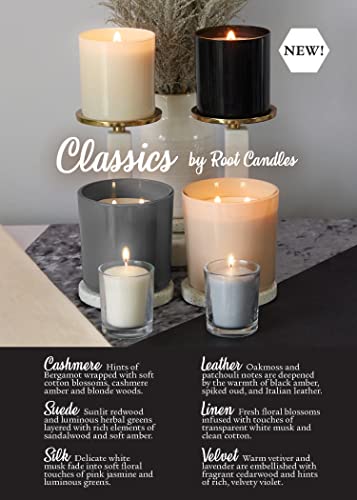 Root Candles Scented Candles Classics Collection Premium Handcrafted Wood Wick Candle, 8-Ounce, Cashmere