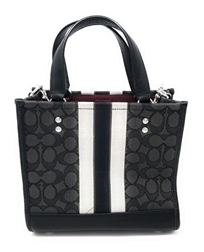 COACH Women's Dempsey Tote 22 (Jacquard - Black - Smoke Black)