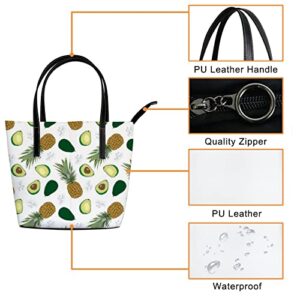 Shoulder Bag Tote Bags for Women Pineapple Avocado Leather Shopper Work Handbags Large Casual Bag