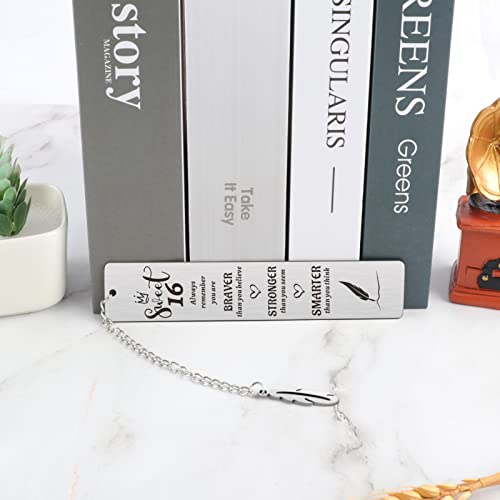 Sweet 16 Gifts for Girls Metal Bookmark with Leaf Chain Inspirational Gifts for Students Teens Teenagers Boys Girls Kids Daughter Son for Graduation Birthday Party Christmas Back to School Gifts