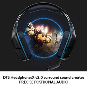 Logitech G432 Wired Gaming Headset, 7.1 Surround Sound, DTS Headphone:X 2.0, Flip-to-Mute Mic, PC (Leatherette) Black/Blue