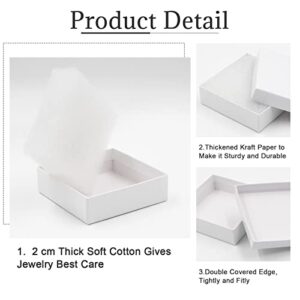 opaprain Cardboard Jewelry White Gift Boxes 20 Pack3.5×3.5×1 inches, its apply to displaying necklaces, rings, bracelets, earrings