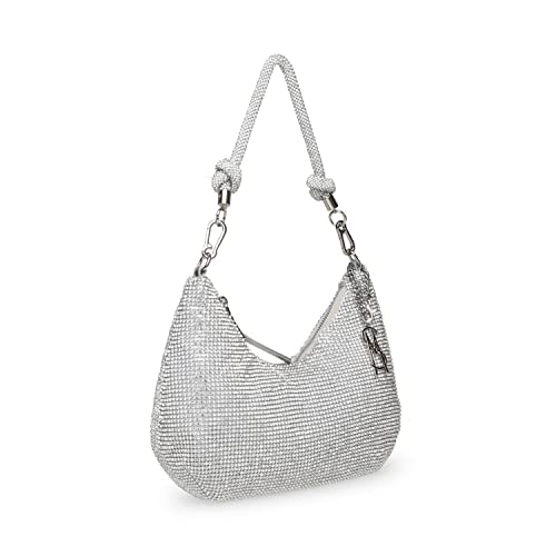 Steve Madden Kaya Rhinestone Hobo Bag, Silver