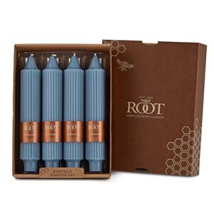 root candles grecian collenette 4-count unscented dinner candles, 7-inch, williamsburg blue